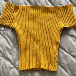 Ribbed Off The Shoulder Top